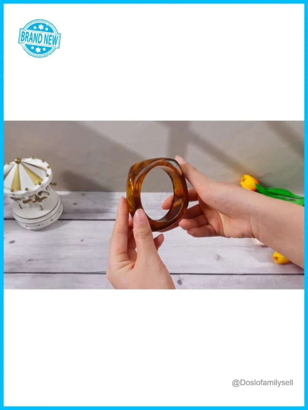 3 Pcs Resin Bangle Bracelets Set Geometric Chunky Cuff Irregular Stackable